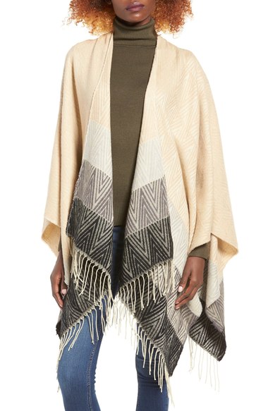La Double 7 Chevron Capelet Beige capes fall 2016