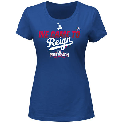 Los Angeles Dodgers Majestic Women's 2016 Postseason Participant We Came to Reign Authentic Collection T-Shirt - Royal