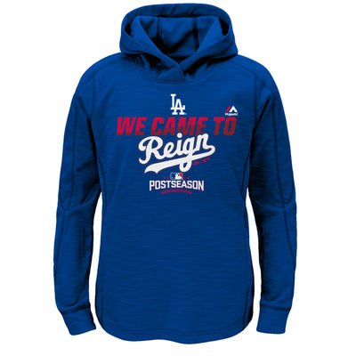 Los Angeles Dodgers Majestic Youth 2016 Postseason Participant We Came to Reign Authentic Collection Streak Fleece Pullover Hoodie - Royal