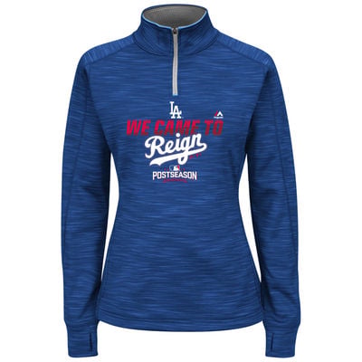 Los Angeles Dodgers Women's 2016 Postseason Participant We Came to Reign 1/4-Zip Streak Fleece - Royal