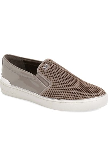 MICHAEL Michael Kors 'Phoebe' Slip-On Sneaker (Women) Pearl Grey Suede slip-on sneakers fall 2016