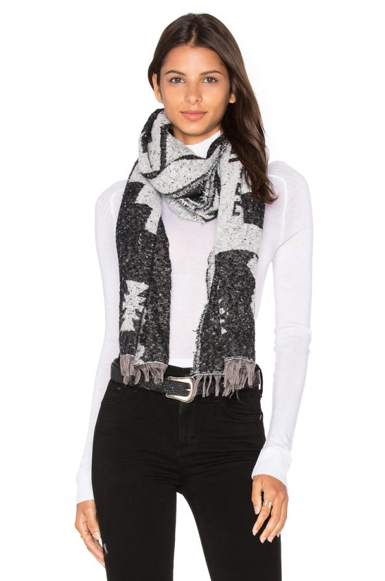 MICHAEL STARS MESA STEPS BLANKET SCARF Black blanket scarves
