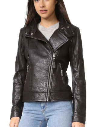 Mackage Lisa Pebbled Leather Jacket Black Shopbop end of season sale