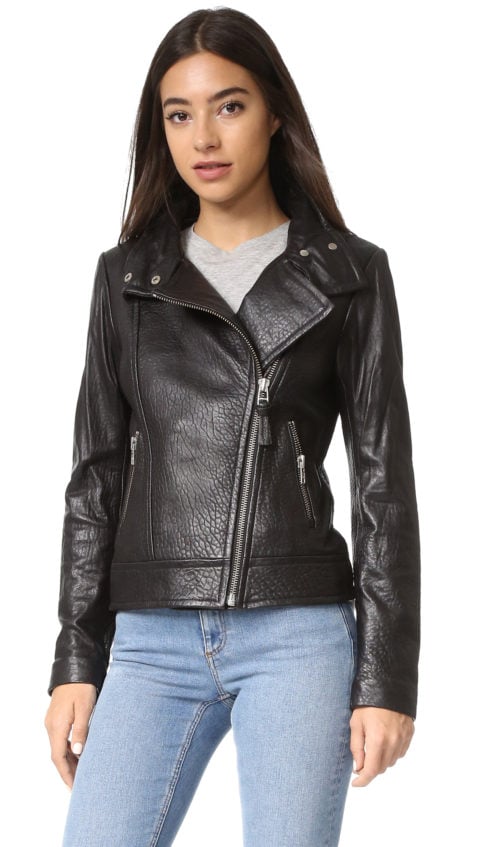 Mackage Lisa Pebbled Leather Jacket Black Shopbop end of season sale