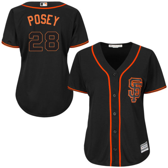 Majestic Buster Posey San Francisco Giants Women's Black Cool Base Player Jersey