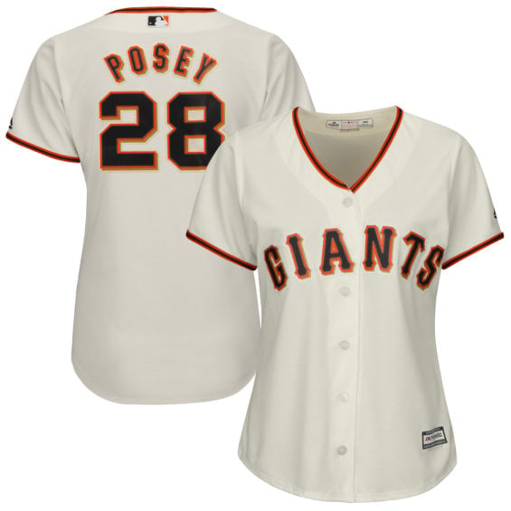 Majestic Buster Posey San Francisco Giants Women's Cream Cool Base Player Jersey san francisco giants postseason