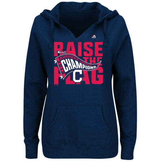 Majestic Cleveland Indians Women's Navy 2016 American League Champions Pullover Hoodie