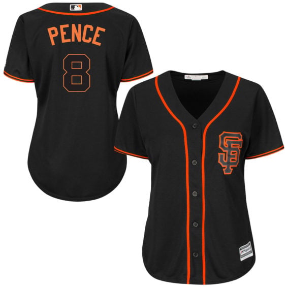 Majestic Hunter Pence San Francisco Giants Women's Black Cool Base Player Jersey san francisco giants made for october postseason