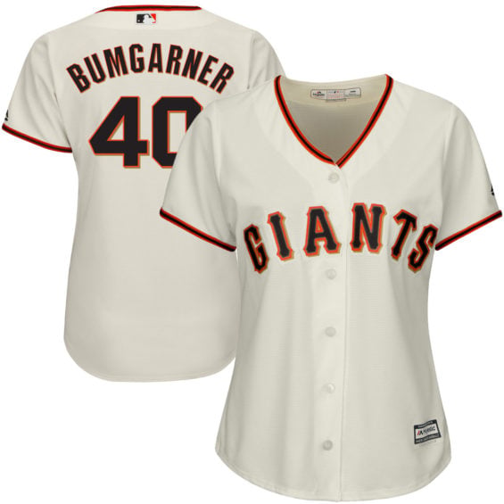 Majestic Madison Bumgarner San Francisco Giants Women's Cream Cool Base Player Jersey sf giants playoffs