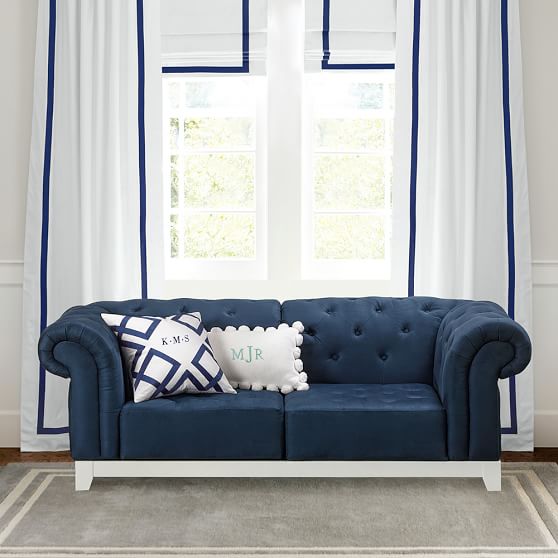 PBteen Cushy Roll Arm Tufted Loveseat Set pottery barn teen seating sale