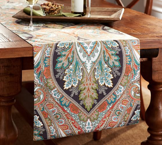 Pottery Barn ANTON PAISLEY TABLE RUNNER pottery barn 20% off sale + free shipping