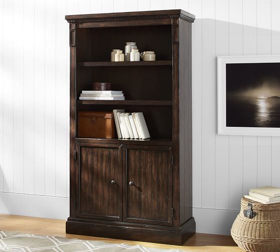 Pottery Barn BANKS BOOKCASE Alfresco Brown Stain pottery barn flash sale