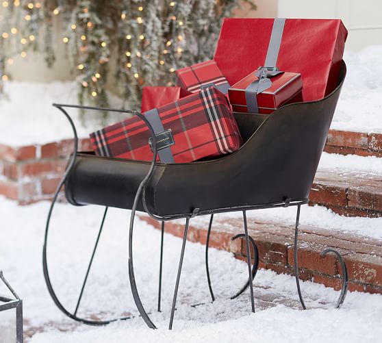Pottery Barn BRONZE METAL SLEIGH pottery barn 20% sale