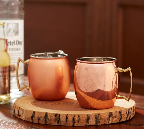 Pottery Barn COPPER MOSCOW MULE MUG, SET OF 2 pottery barn mugs sale