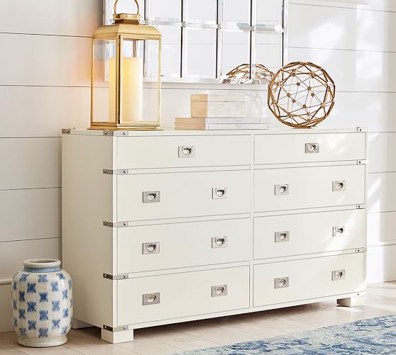 Pottery Barn DEVON CAMPAIGN EXTRA-WIDE DRESSER White pottery barn flash sale