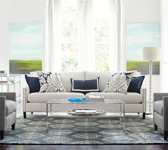 Pottery Barn EMPIRE SCROLL RUG - INDIGO OTTOMAN-INSPIRED MEDALLIONS pottery barn friends and family sale