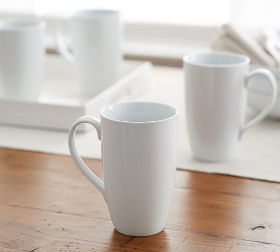 Pottery Barn GREAT WHITE LATTE MUG, SET OF 4 pottery barn mugs sale