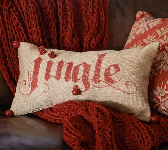 Pottery Barn JINGLE LUMBAR PILLOW pottery barn friends and family sale