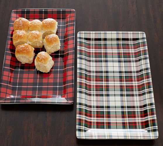 Pottery Barn LANDON PLAID PLATTER pottery barn 20% sale free shipping