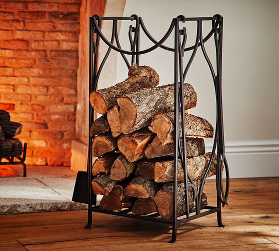 Pottery Barn MOROCCAN TWIST FIREWOOD HOLDER & TOOL SET