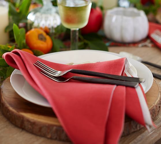 Pottery Barn REVERSIBLE BELGIAN FLAX LINEN NAPKIN, SET OF 4 20% off plus free shipping