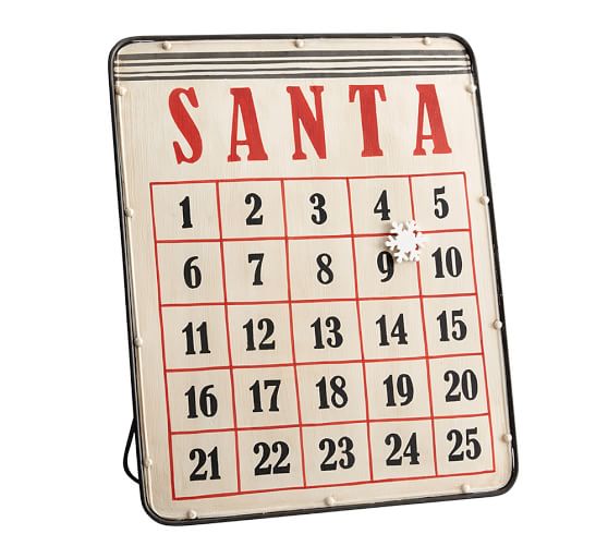 Pottery Barn Santa Magnetic Advent Calendar  pottery barn friends and family sale