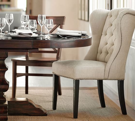 Pottery Barn THAYER TUFTED WINGBACK CHAIR pottery barn flash sale