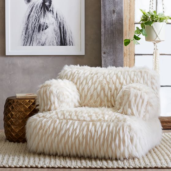 Pottery Barn Teen Llama Faux-Fur Eco-Lounger pottery barn teen seating sale