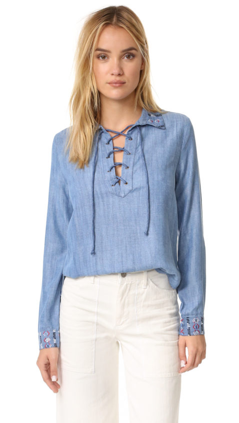 RahiCali Pandora Lace Up Shirt Celeste lace-up tops fall 2016