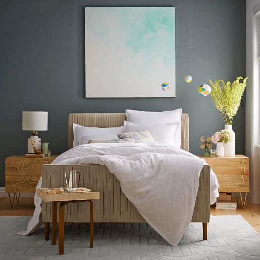 Roar + Rabbit Pleated Bed - Luster Velvet West Elm sale 