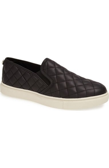 Steve Madden 'Ecentrcq' Sneaker (Women) Black Faux Leather Quilted slip-on sneakers fall 2016