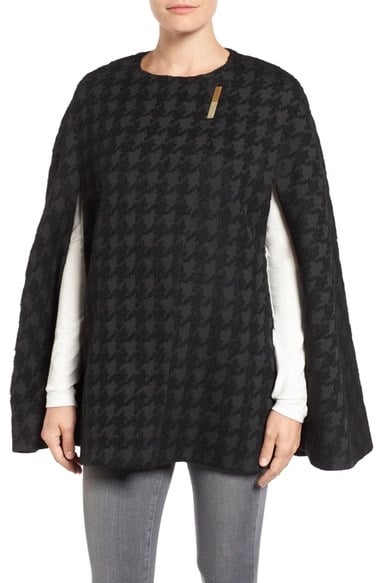 Ted Baker London Ted Baker Houndstooth Cape Black capes fall 2016