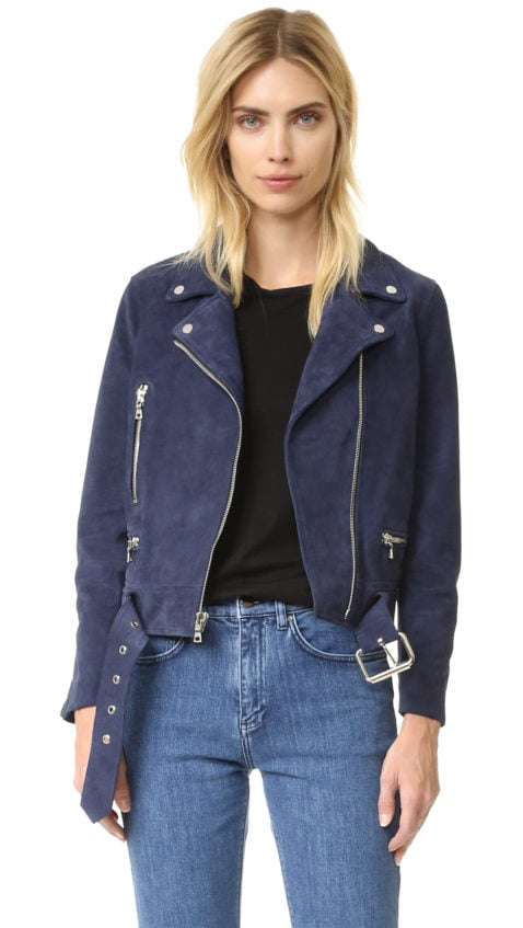 ThePerfext Suede Moto Jacket Navy Blue suede moto jackets fall 2016