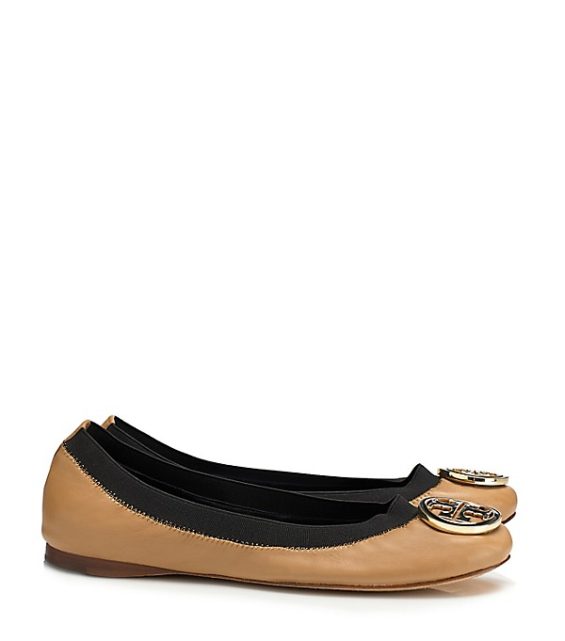 Tory Burch CAROLINE BALLET FLAT Sand Black tory burch private sale