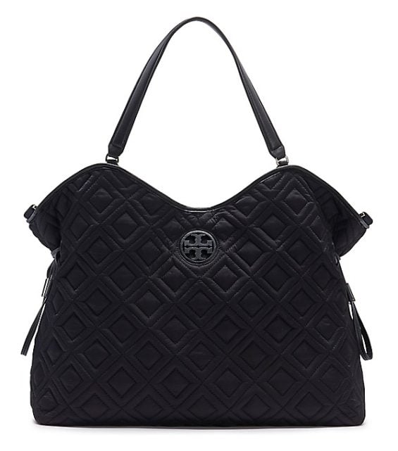 Tory Burch MARION QUILTED SLOUCHY BABY BAG Black tory burch private sale