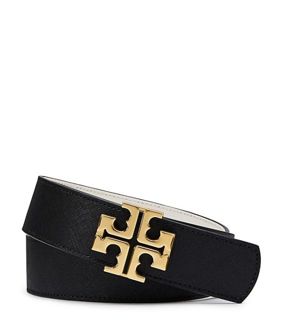Tory Burch YORK SAFFIANO BELT Black New Ivory tory burch private sale fall 2016