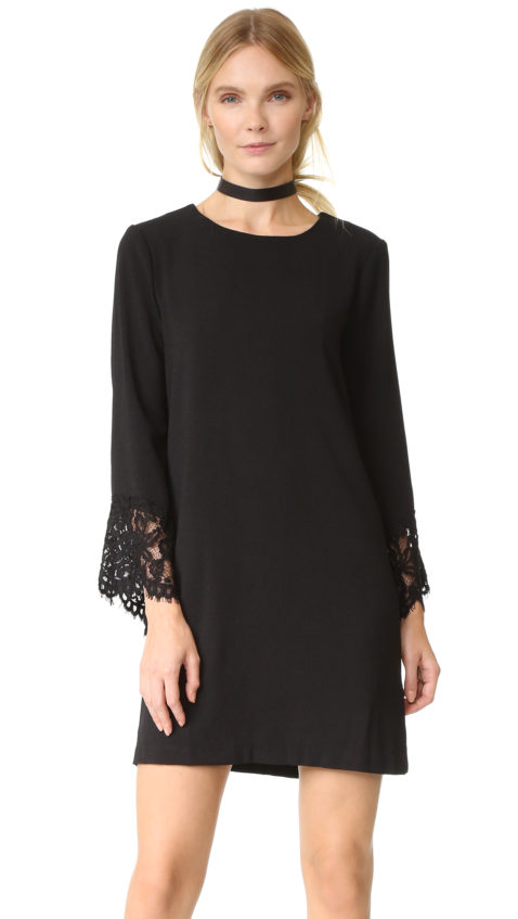 WAYF Sutton Shift Dress Lace Cuffs Black Shopbop event of the season sale