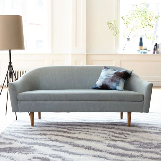 West Elm Billie Sofa Yarn Dyed Linen Weave Seafoam west elm sale