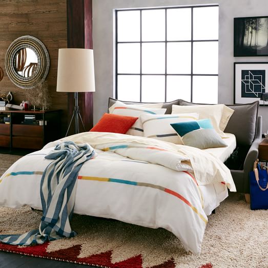 West Elm Bliss Sleeper Sofa - Pebble (Linen Weave) west elm sale