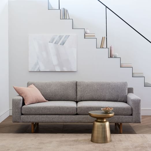 West Elm Eddy Sofa Deco Weave Feather Gray west elm sale