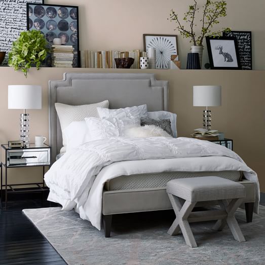 West Elm Harlow Upholstered Bed - Performance Velvet west elm sale