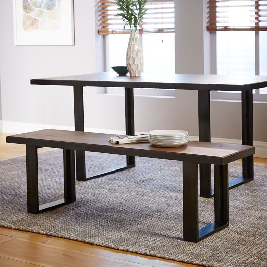 West Elm Industrial Oak + Steel Dining Bench west elm sale