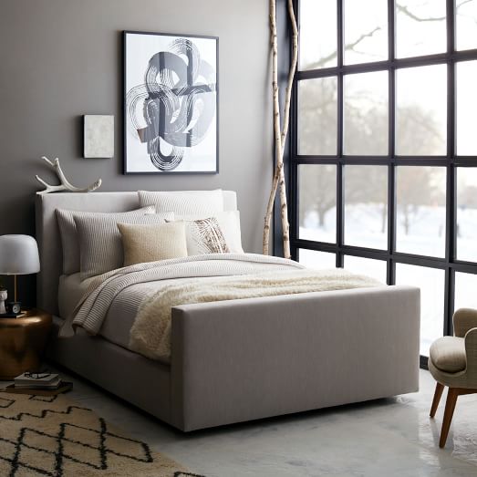 West Elm Urban Bed - Yarn-Dyed Linen Weave west elm sale