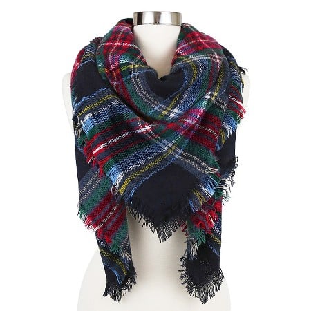 Women's Plaid Blanket Wrap Scarf - Sylvia Alexander blanket scarves fall 2016