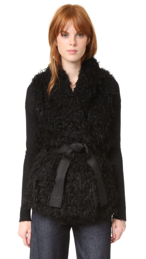 Zadig & Voltaire Fay Faux Fur Vest Noir faux fur vests fall 2016