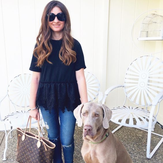 Candace Rose Love this Endless Rose Lace Tee in Black and Ag Legging Ankle Jeans for fall shopbop event of the season sale candie anderson blog