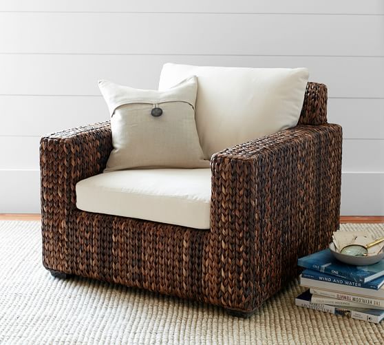 Pottery Barn SEAGRASS SQUARE ARMCHAIR pottery barn flash sale