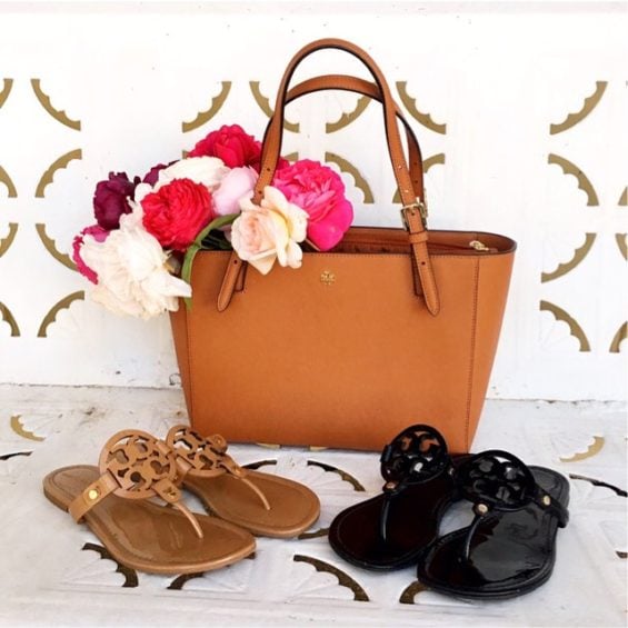 candace rose is Obsessed with my Tory Burch Small York Tote and Tory Burch Miller Sandals in Sand and in Black. shopbop event of the season sale candie anderson blog