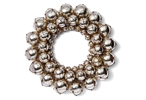 17" Tiered Glass Wreath, Silver One Kings Lane 20% off holiday decorations sale