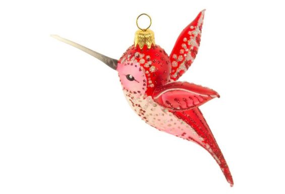 5" Hummingbird Ornament, Red One Kings Lane 20% off holiday decor sale